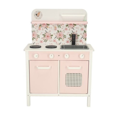 Kuchnia dla dzieci drewniana MDF Lulilo FLoro akcesoria różowa 82cm Kuchnia dla dzieci drewniana MDF Lulilo FLoro akcesoria różowa 82cm