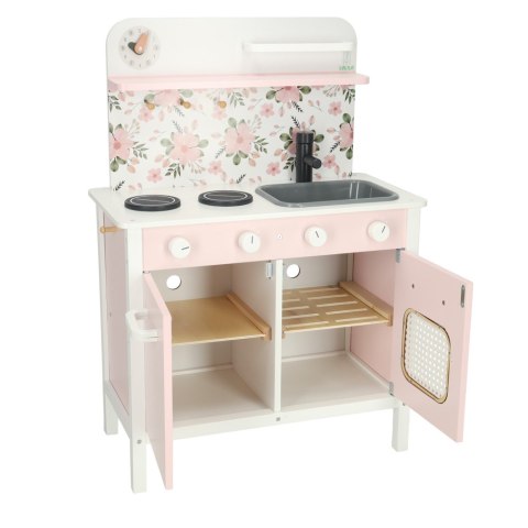 Kuchnia dla dzieci drewniana MDF Lulilo FLoro akcesoria różowa 82cm Kuchnia dla dzieci drewniana MDF Lulilo FLoro akcesoria różowa 82cm