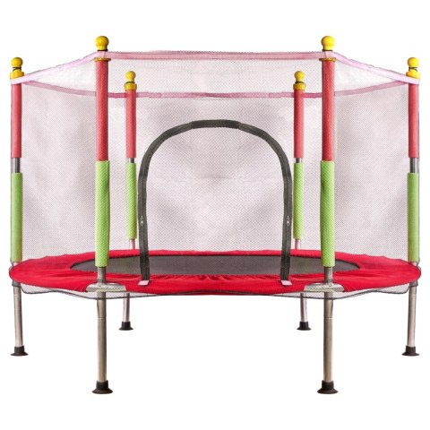 Trampolina do domu ogrodu dla dzieci siatka 140cm 55inch czerwona Trampolina do domu ogrodu dla dzieci siatka 140cm 55inch czerwona