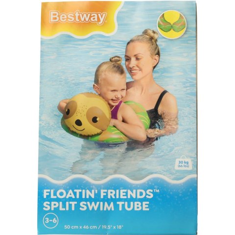 Kółko do pływania dmuchane BESTWAY 36405 leniwiec 50x46cm Kółko do pływania dmuchane BESTWAY 36405 leniwiec 50x46cm
