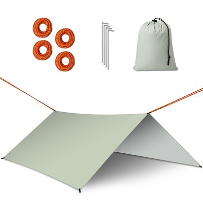 Plandeka tarp płachta biwakowa namiot na hamak osłona przeciwdeszczowa 300cm szary Plandeka tarp płachta biwakowa namiot na hamak osłona przeciwdeszczowa 300cm szary