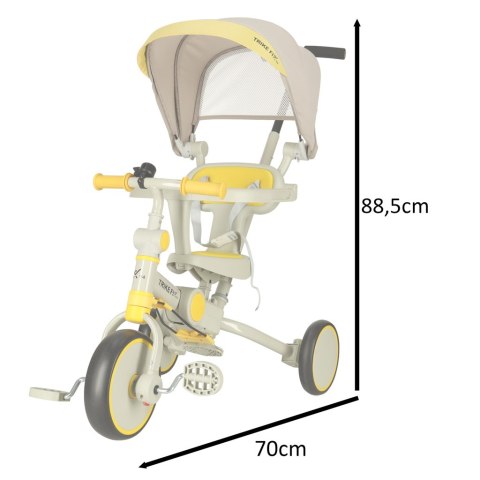 Rowerek trójkołowy TRIKE FIX V4 rower spacerówka rowerek biegowy 6w1 szary żółty Rowerek trójkołowy TRIKE FIX V4 rower spacerówka rowerek biegowy 6w1 szary żółty