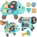 Słonik tablica manipulacyjna montessori wbijak sorter klocki młotek 26cm Słonik tablica manipulacyjna montessori wbijak sorter klocki młotek 26cm