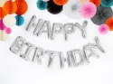 Balon foliowy dekoracja urodzinowa Happy Birthday srebrna 340cm x 35cm Balon foliowy dekoracja urodzinowa Happy Birthday srebrna 340cm x 35cm