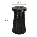 Krzesło składane taboret teleskopowy turystyczny przenośny czarny 200kg Krzesło składane taboret teleskopowy turystyczny przenośny czarny 200kg