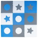 Mata edukacyjna piankowa puzzle szara niebieska 60 x 60 cm 9 elementów Mata edukacyjna piankowa puzzle szara niebieska 60 x 60 cm 9 elementów