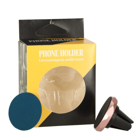 Uchwyt magnetyczny do telefonu holder samochodowy na kratkę wywiew różowy Uchwyt magnetyczny do telefonu holder samochodowy na kratkę wywiew różowy