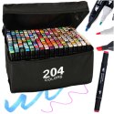 Markery dwustronne mazaki alkoholowe w etui 204 + podstawka Markery dwustronne mazaki alkoholowe w etui 204 + podstawka