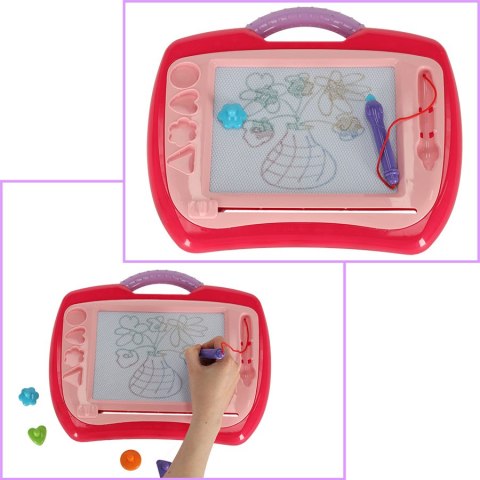 Tablica magnetyczna tablet do rysowania znikopis stempelki różowy XL Tablica magnetyczna tablet do rysowania znikopis stempelki różowy XL