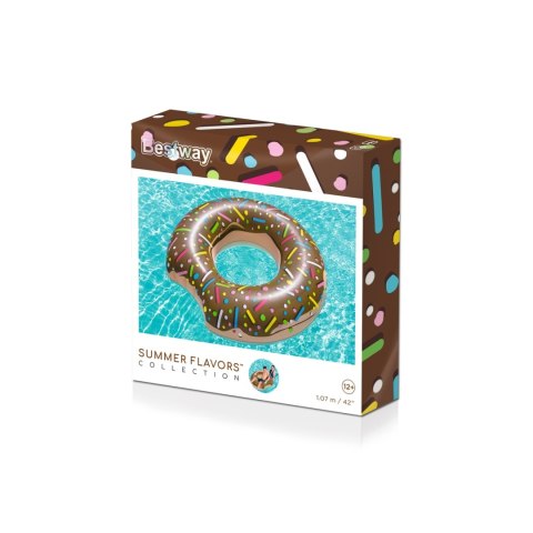 Kółko do pływania koło dmuchane BESTWAY 36188 donut brązowe 107cm Kółko do pływania koło dmuchane BESTWAY 36188 donut brązowe 107cm