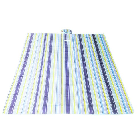 Mata plażowa wodoodporna koc piknikowy plażowy składany torba XXL 200x200cm niebieska Mata plażowa wodoodporna koc piknikowy plażowy składany torba XXL 200x200cm niebieska