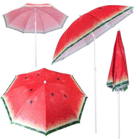 Parasol ogrodowy plażowy regulowany łamany 150cm arbuz UV Parasol ogrodowy plażowy regulowany łamany 150cm arbuz UV