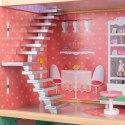 Domek dla lalek drewniany mebelki pastelowy 117cm Domek dla lalek drewniany mebelki pastelowy 117cm