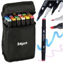 Markery dwustronne mazaki alkoholowe w etui 24 + podstawka Markery dwustronne mazaki alkoholowe w etui 24 + podstawka