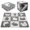 Mata edukacyjna dla dzieci piankowa puzzle szara 85 x 85 cm 9 elementów Mata edukacyjna dla dzieci piankowa puzzle szara 85 x 85 cm 9 elementów