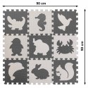 Mata edukacyjna dla dzieci piankowa puzzle szara 85 x 85 cm 9 elementów Mata edukacyjna dla dzieci piankowa puzzle szara 85 x 85 cm 9 elementów