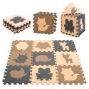 Mata edukacyjna piankowa puzzle beż 85 x 85 cm 9 elementów Mata edukacyjna piankowa puzzle beż 85 x 85 cm 9 elementów
