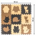 Mata edukacyjna piankowa puzzle beż 85 x 85 cm 9 elementów Mata edukacyjna piankowa puzzle beż 85 x 85 cm 9 elementów