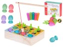 Gra drewniana montessori łowienie rybek marchewki robaczki Gra drewniana montessori łowienie rybek marchewki robaczki