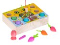Gra drewniana montessori łowienie rybek marchewki robaczki Gra drewniana montessori łowienie rybek marchewki robaczki