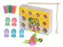 Gra drewniana montessori łowienie rybek marchewki robaczki Gra drewniana montessori łowienie rybek marchewki robaczki