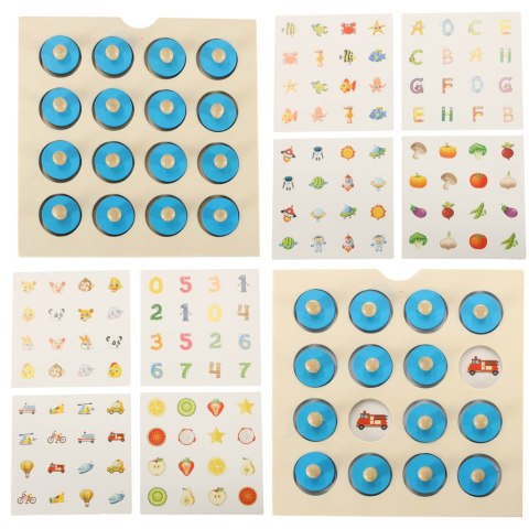 Gra planszowa memory montessori zestaw puzzle drewniane 4 karty Gra planszowa memory montessori zestaw puzzle drewniane 4 karty