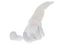 Krasnal skrzat świąteczny z brodą biały 47cm Krasnal skrzat świąteczny z brodą biały 47cm