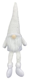 Krasnal skrzat świąteczny z brodą biały 47cm Krasnal skrzat świąteczny z brodą biały 47cm