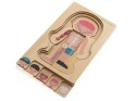 Puzzle drewniane warstwowe budowa ciała montessori chłopiec Puzzle drewniane warstwowe budowa ciała montessori chłopiec