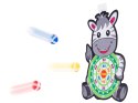 Tarcza Dart z rzutkami piłkami na rzep celowanie rzut do celu zebra Tarcza Dart z rzutkami piłkami na rzep celowanie rzut do celu zebra