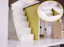 Domek dla lalek drewniany mebelki 70cm szary Domek dla lalek drewniany mebelki 70cm szary