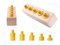 Odważniki cylindry drewniane gra układanka montessori kolorowe Odważniki cylindry drewniane gra układanka montessori kolorowe