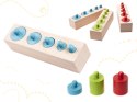 Odważniki cylindry drewniane gra układanka montessori kolorowe Odważniki cylindry drewniane gra układanka montessori kolorowe