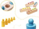 Odważniki cylindry drewniane gra układanka montessori kolorowe Odważniki cylindry drewniane gra układanka montessori kolorowe