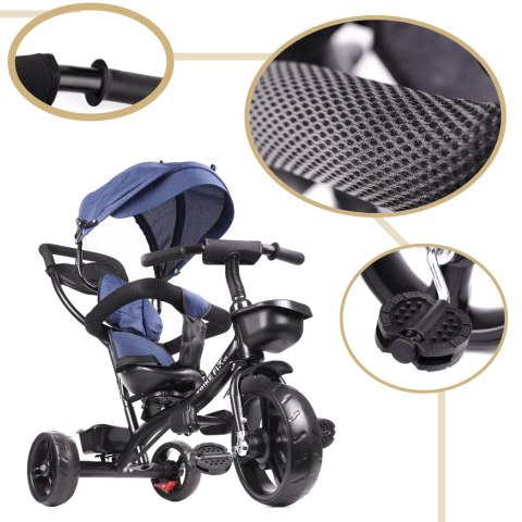 Rowerek trójkołowy Trike Fix Lite rower spacerówka 3w1 obracany 360 wolne koło granatowy Rowerek trójkołowy Trike Fix Lite rower spacerówka 3w1 obracany 360 wolne koło granatowy