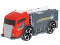 TIR laweta ciężarówka samochód transporter naczepa 2w1 parking resoraki straż pożarna 2 auta czerwone TIR laweta ciężarówka samochód transporter naczepa 2w1 parking resoraki straż pożarna 2 auta czerwone