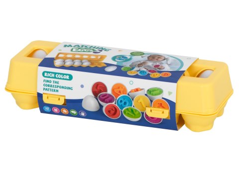 Układanka edukacyjna sorter dopasuj kształty cyferki jajka 12 sztuk Układanka edukacyjna sorter dopasuj kształty cyferki jajka 12 sztuk