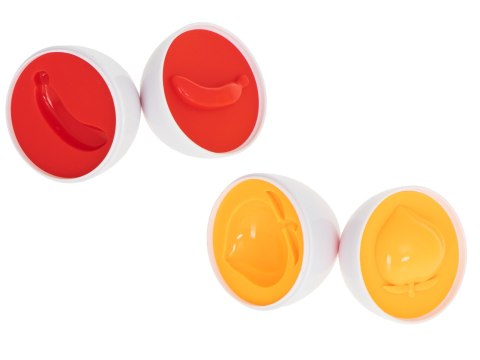 Układanka edukacyjna sorter dopasuj kształty owoce jajka 12 sztuk Układanka edukacyjna sorter dopasuj kształty owoce jajka 12 sztuk