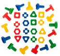 Klocki konstrukcyjne edukacyjne śruby montessori 30 elementów Klocki konstrukcyjne edukacyjne śruby montessori 30 elementów