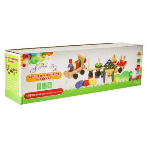Kolejka pociąg lokomotywa klocki drewniane sorter układanka zręcznościowa 30cm Kolejka pociąg lokomotywa klocki drewniane sorter układanka zręcznościowa 30cm