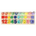 Liczydło drewniane sorter cyfry montessori 3w1 13x36cm Liczydło drewniane sorter cyfry montessori 3w1 13x36cm