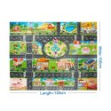 Mata edukacyjna do zabawy miasto ulica + znaki drogowe wodoodporna kolorowa 130x100cm Mata edukacyjna do zabawy miasto ulica + znaki drogowe wodoodporna kolorowa 130x100cm