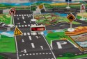 Mata edukacyjna do zabawy miasto ulica + znaki drogowe wodoodporna kolorowa 130x100cm Mata edukacyjna do zabawy miasto ulica + znaki drogowe wodoodporna kolorowa 130x100cm
