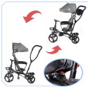 Rowerek trójkołowy Trike Fix Lite rower spacerówka 3w1 obracany 360 wolne koło szary Rowerek trójkołowy Trike Fix Lite rower spacerówka 3w1 obracany 360 wolne koło szary