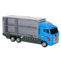 Transporter ciężarówka TIR wyrzutnia + metalowe auta policja Transporter ciężarówka TIR wyrzutnia + metalowe auta policja