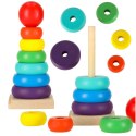 Wieża piramida piramidka drewniana do układania sorter kolorowy tęczowy 13cm Wieża piramida piramidka drewniana do układania sorter kolorowy tęczowy 13cm