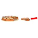 Pizza drewniany zestaw do zabawy na rzep akcesoria łopatka nóż talerz nauka krojenia 20cm Pizza drewniany zestaw do zabawy na rzep akcesoria łopatka nóż talerz nauka krojenia 20cm