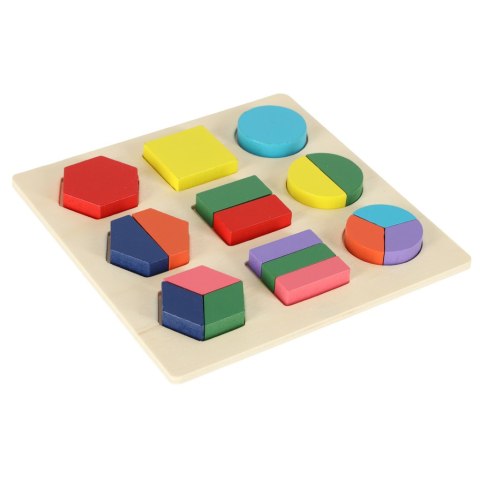 Układanka drewniana figury geometryczne nauka kształtów ułamków Układanka drewniana figury geometryczne nauka kształtów ułamków