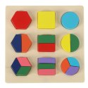 Układanka drewniana figury geometryczne nauka kształtów ułamków Układanka drewniana figury geometryczne nauka kształtów ułamków