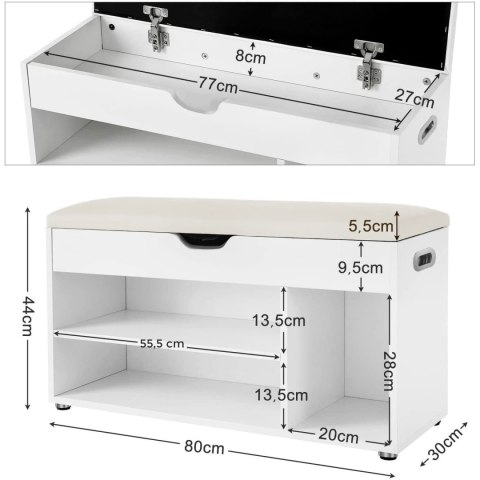 Szafka na Buty z Siedziskiem - LHS30W Szafka na Buty z Siedziskiem - LHS30W